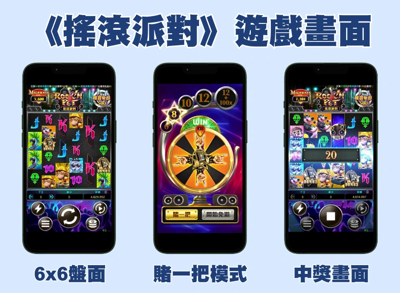 RG電子老虎機-搖滾派對遊戲畫面